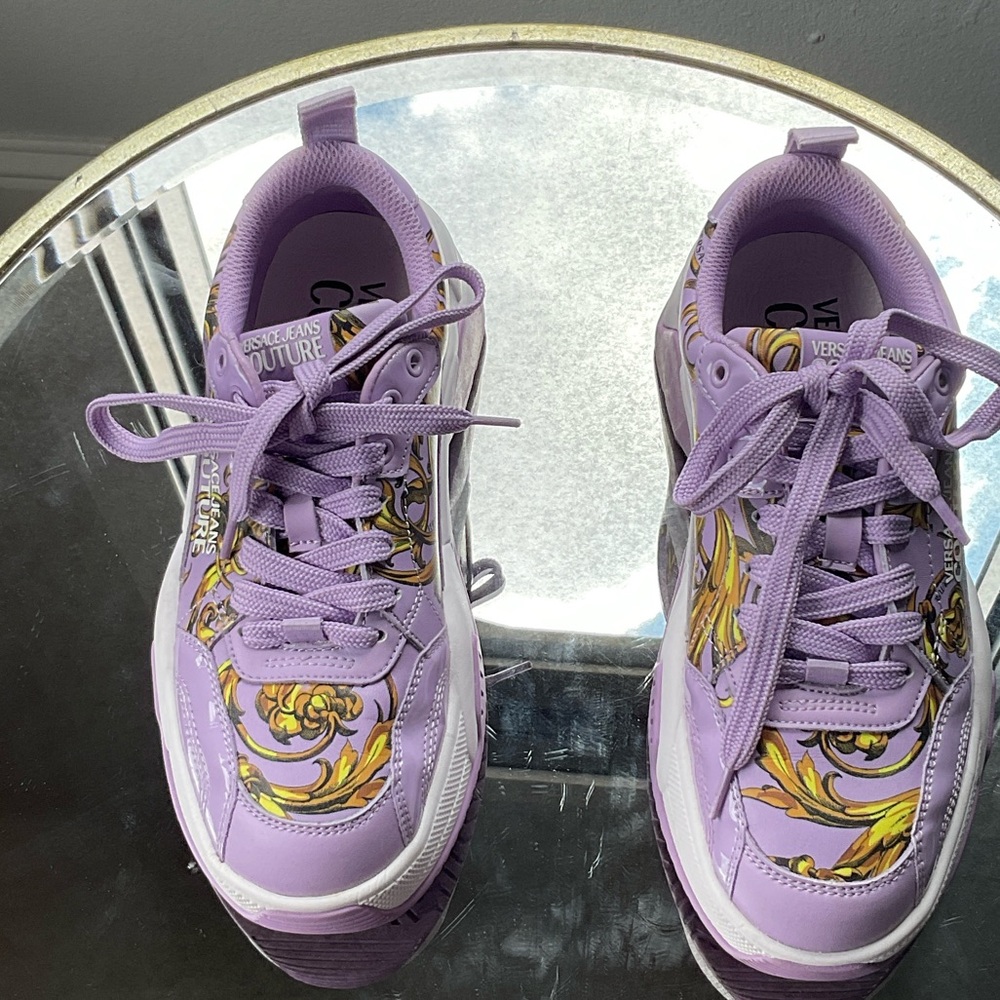 Versace Jeans Collection Lavender and White Sneakers